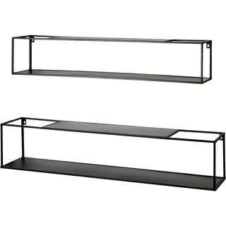 Haku-Möbel Wandregal 85 x 17 x 17 cm Schwarz