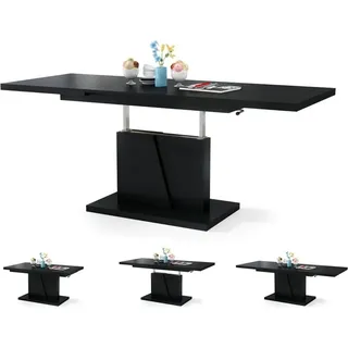 Esszimmertisch Grand , Esstisch , bis 180cm ausziehbar , höhenverstellbar , Küchentisch , Kitchen Table , 120x70cm , 05 , Schwarz - Schwarz