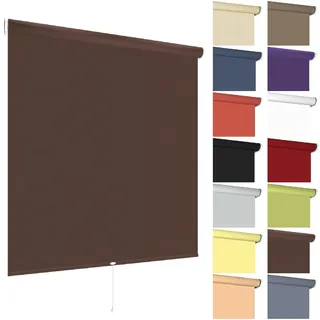 Springrollo Mittelzugrollo Schnapprollo viele Größen und Farben Montage Träger Metall Rollo Vorhang Blickdicht lichtdurchlässig Fenster Sonnenschutz Sichtschutz Blendschutz (70 x 180 cm, Cappuccino)