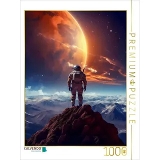 Calvendo Puzzle Astronaut schaut einen Sonnenuntergang auf fernem Planeten 1000 Teile Lege-Größe 64x48cm Foto-Puzzle für glückliche Stunden