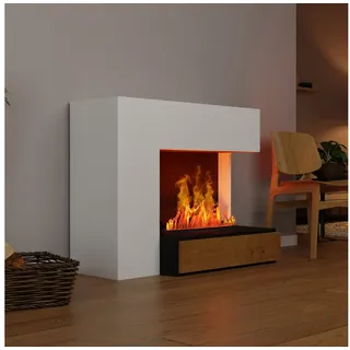 GLOW FIRE Elektrokamin Planck Wasserdampf Kamin, Standkamin, Elektrischer Kamin, Wasserdampfkamin mit 3D Feuer und Knisterfunktion