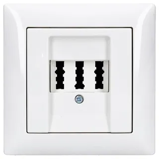 BUSCH JÄGER Telefonanschluss Set/TAE Telefon Anschlussdose 3x6 NFN (ag-elec.) + 1fach Rahmen und Abdeckung Balance SI Alpinweiß ag-electronics
