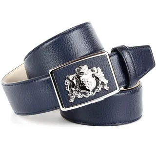 Ledergürtel ANTHONI CROWN Gr. 100, blau Damen Gürtel Breite mit Anthoni Crown Wappen in glänzendem Design
