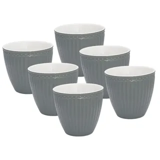 Greengate Kaffeeservice Alice Latte Cup stone grey 0,3 l Set6, Steinzeug grau