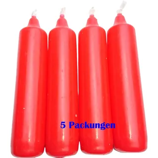 apog Versand 5er Pack Adventskerzen rot ca. 25 x 135 mm (5 x 4 Stück) Weihnachtskerzen, Christbaumkerzen, Pyramidenkerzen, Baumkerzen, Kerzen
