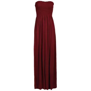 WearAll Maxikleid für Damen, Bedruckt, Bandeau, trägerlos, gerafft, Übergröße, Gr. 44-50, Wein, 46-48 - 46-48