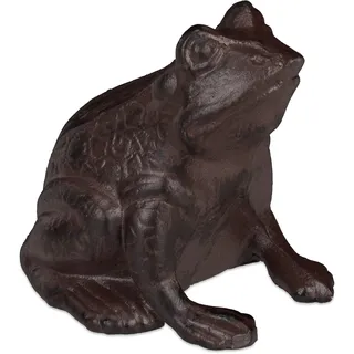 Relaxdays Gartenfigur Frosch 12,5 cm Braun
