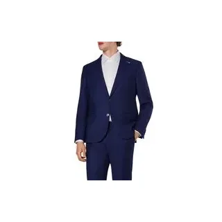 bugatti Herren Sakko blau Schurwolle meliert, blau, NOS