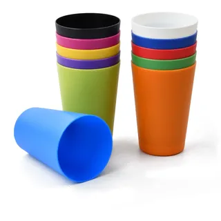 Granvoo 11 Farben Kunststoffbecher Bunt,260ml Bunt Campingbecher Set,Bruchsichere Trinkbecher Kinder,Kinderbecher Plastikbecher Mehrweg,Zahnputzbecher Bruchsichere,für Party,Outdoor,Camping