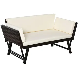 Outsunny Gartensofa 129 x 63 x 67 cm Braun