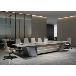 aea Großer grauer Konferenztisch 600x180x75 cm – modern und elegant