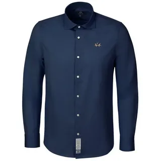 La Martina Langarmhemd MCC002 Herren Klamotte, Dress, Business, Freizeithemd, Anzug blau XL