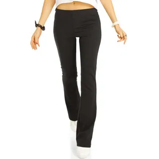 be styled Schlaghose Schlaghose mid waist Bootcuthose Stoffhose stretchig - Damen - t118z mit elastischem Bund schwarz 44