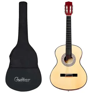 vidaXL Klassikgitarre 3/4 Schwarz Schwarz
