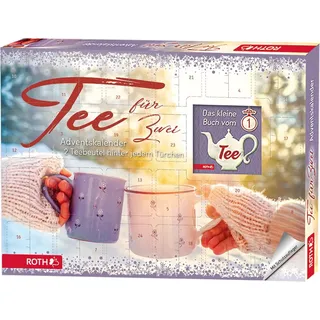 ROTH Tee Adventskalender für Zwei - 2x 24 beste Teesorten und Buch im Advent 2023 - nicht nur für Paare - als Geschenk mit Weihnachtstee