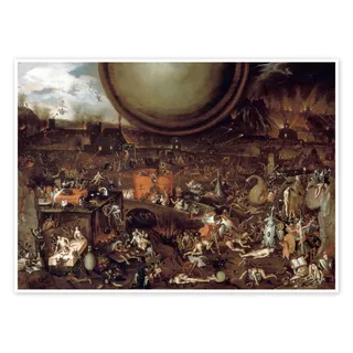 Posterlounge Die Hölle, 1500 Poster | 40 x 30 cm von Hieronymus Bosch Braun Wandbilder Wanddeko