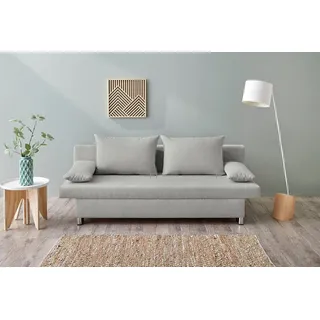 Jockenhöfer Gruppe Schlafsofa B: 191 cm, Liegefl. 120x191 cm, mit Bettfunktion & Bettkasten grau