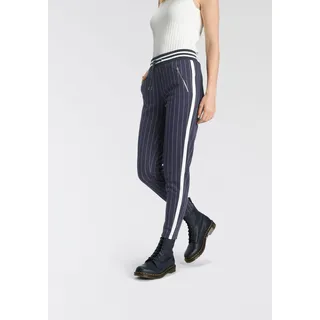 Jogger Pants AJC Gr. 40, N-Gr, blau (marine gestreift (hose aus nachhaltigem material)) Damen Hosen Joggpants Track Pants im trendigem Retro-Design