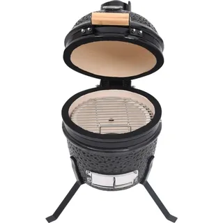 "WINTER SALE" 2-in-1 Kamado-Grill Smoker Keramik 56 cm Schwarz - Gasgrills NEU4504832 - Schwarz