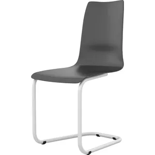 Tojo Freischwinger stuhl, mit weißem Gestell schwarz