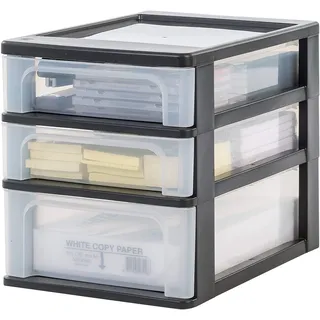 Iris Ohyama Iris Schubladenbox OCH-2021, Organizer, Chest, A4, 3 Fächer, Kunststoff, geschlossen, transparent