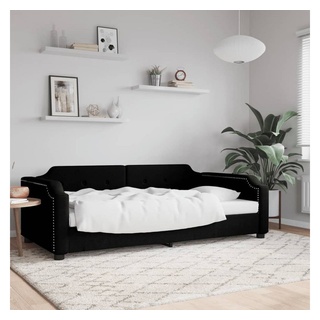 vidaXL Bett Tagesbett Schwarz 100x200 cm Stoff schwarz 200 cm x 100 cm