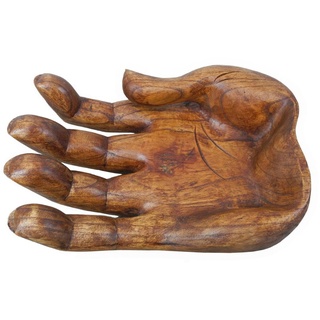 Oriental Galerie Holz Hand Obstschale Soar Holz Schale Deko Korb Kuhle Indonesien Teller Schüssel braun ca. 28cm