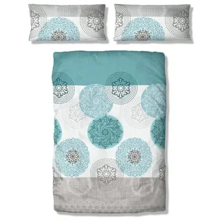 OTTO home Bettwäsche Tesso in Gr. 135x200, 155x220 oder 200x200 cm, Biber, 2 teilig, Bettwäsche mit Ornamenten und in verschiedenen Qualitäten blau|grau