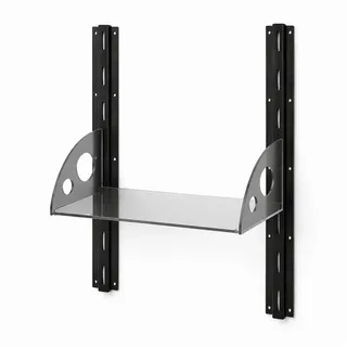 QLS Wandregal Regalsystem aus Stahl Pulverbeschichtet schwarz, Modular, individuell kombinierbar und jederzeit erweiterbar