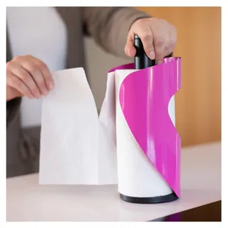 Steel-Function Pisa Küchenrollenhalter Rosa | Praktische und stilvolle Halter Küchenrolle | Zewa Rollenhalter ist Ideal für Küche und Esszimmer | Papierrollenhalter im Skandinavisches Design