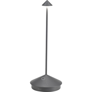 Zafferano, Pina Pro Lampe, Wiederaufladbare und Kabellose Tischlampe mit Touch Control, Geeignet für den Innen- und Außenbereich, Dimmer, 2700 K, Höhe 29 cm, Dunkelgrau