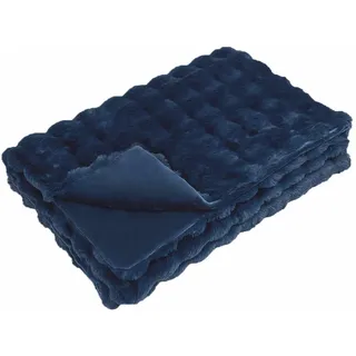 vidaXL Olite Kunstfell Decke 240 x 270 cm Marineblau
