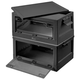 Xcase 2er-Set faltbare Aufbewahrungsboxen mit Deckel, je 45 Liter, schwarz