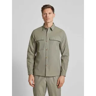Regular Fit Hemdjacke mit Brustpattentaschen, Gruen, L