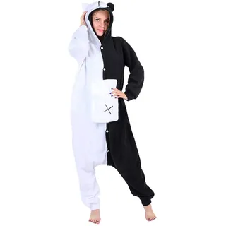Unisex Anime Danganronpa Monokuma Onesies Pyjamas Erwachsene Nachtwäsche Anime Dress Up Cartoon Party Halloween Weihnachten Nachtwäsche 150-190cm - M