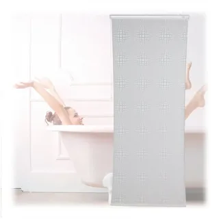 Relaxdays Duschrollo 100 x 240 cm kariert weiß