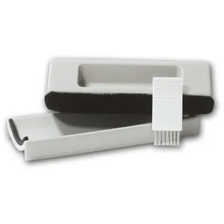 Dynavox Samt-Reinigungspuk zur Schallplatten-Reinigung mit Samtpolster, inklusive Nylonbürste, grau