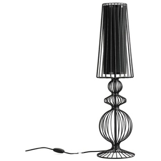 Licht-Erlebnisse Tischleuchte AVEIRO, ohne Leuchtmittel, Tischlampe Weiß Stahl Stoffschirm modern Tischlampe Lampe schwarz
