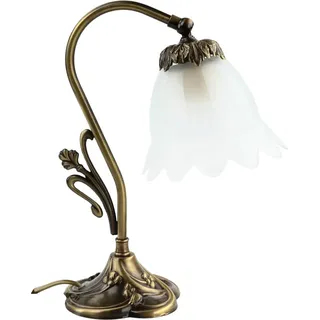 Licht-erlebnisse - Tischlampe Echt-messing Jugendstil Handarbeit