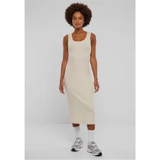 URBAN CLASSICS Damen Kleid Ladies Rib Top Dress, langes geripptes Kleid für Frauen, ärmellos, whitesand, L