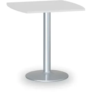 Konferenztisch rund, Bistrotisch FILIP II, 66x66 cm, graue Fußgestell, Platte weiße