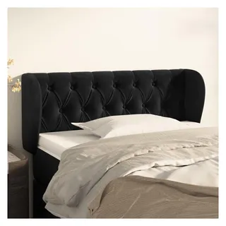 vidaXL Kopfteil mit Ohren 103 x 23 x 78/88 cm Schwarz