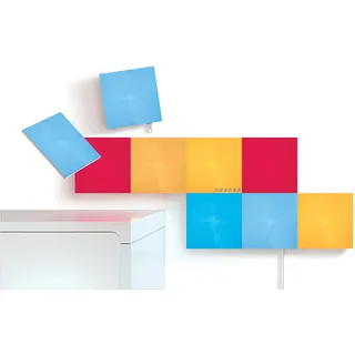 Nanoleaf Canvas Starter Kit, 9 LED RGBW Smarte Lichtquadrate - Modulare WLAN LED Panels, 16 Mio. Farben Wandleuchte Innen, Musik & Bildschirm Sync, Funktioniert mit Alexa Google Apple, Deko & Gaming