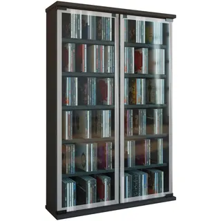 VCM CD-Regal 12 Regale 40 x 30 x 150 cm Schwarz
