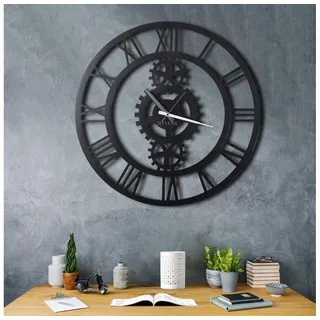 Wanduhr d 70 cm 1xAA schwarz - Schwarz