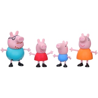 Peppa Pig Peppa’s Club Familie 4er-Pack Spielzeug, 4 Figuren der Familie Wutz in ihren bekannten Outfits, ab 3 Jahren