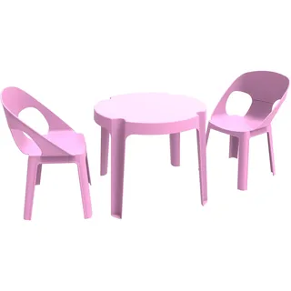 resol Kinder Rita Set 2 Stühle und 1 Tisch, Kunststoff/Polypropylen, Rosa, 60 x 51 x 78 cm, 3 Stück