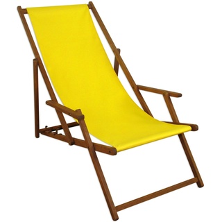 Erst-Holz Gartenliege gelb Liegestuhl klappbare Sonnenliege Deckchair Strandstuhl Gartenmöbel 10-302