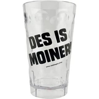 DES IS MOINER! Dubbebecher 0,5 Liter aus Plastik (Transparent) - Pfalz Dubbeglas aus Kunststoff (Polycarbonat) für Pfälzer Schorle (Rieslingschorle) und andere Getränke