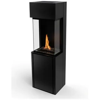 Planika - Arcticon BEV Bioethanol-Kamin ohne Abzug, Fernbedienung, echte Flamme, Panorama-Design - Schwarz